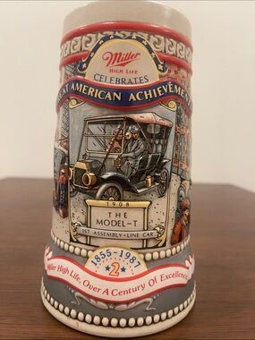 Vintage Miller High Life “Great American Achievements” Commemorative Stein 1987